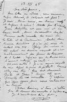 Lettre du Docteur Joseph Brau Ã son Ã©pouse du 13 avril 1945 lui annonÃ§ant la libÃ©ration du camp recto